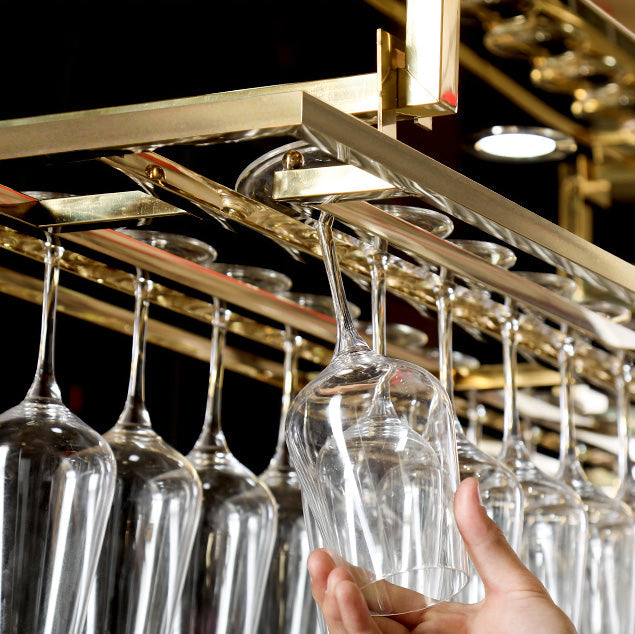 Roestvrijstalen wijnrek moderne hangende wijnrekhouder in goud