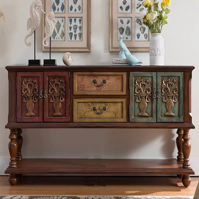 36.6" Tall Wood Accent Cabinet, Industrial Rectangle Accent Chest with Doors 59"L x 16"W x 37"H Brown Clearhalo 'Cabinets & Chests' 'cabinets_chests' 'furn' 'furn_cabinets_chests' 'Furniture' 'Living Room Furniture' 7344070