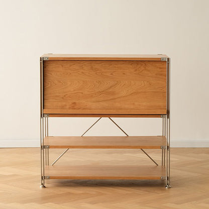 1 Door Storage Cabinet, Modern Rectangular Wooden Cabinet, 35.4"W x 16.9"L x 34.8"H Wood Clearhalo 'Cabinets & Chests' 'cabinets_chests' 'furn' 'furn_cabinets_chests' 'Furniture' 'Living Room Furniture' 7344089