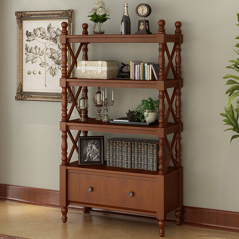 Eigentijdse houten boekenplank standaard gesloten back -boekenkast met 1 lade