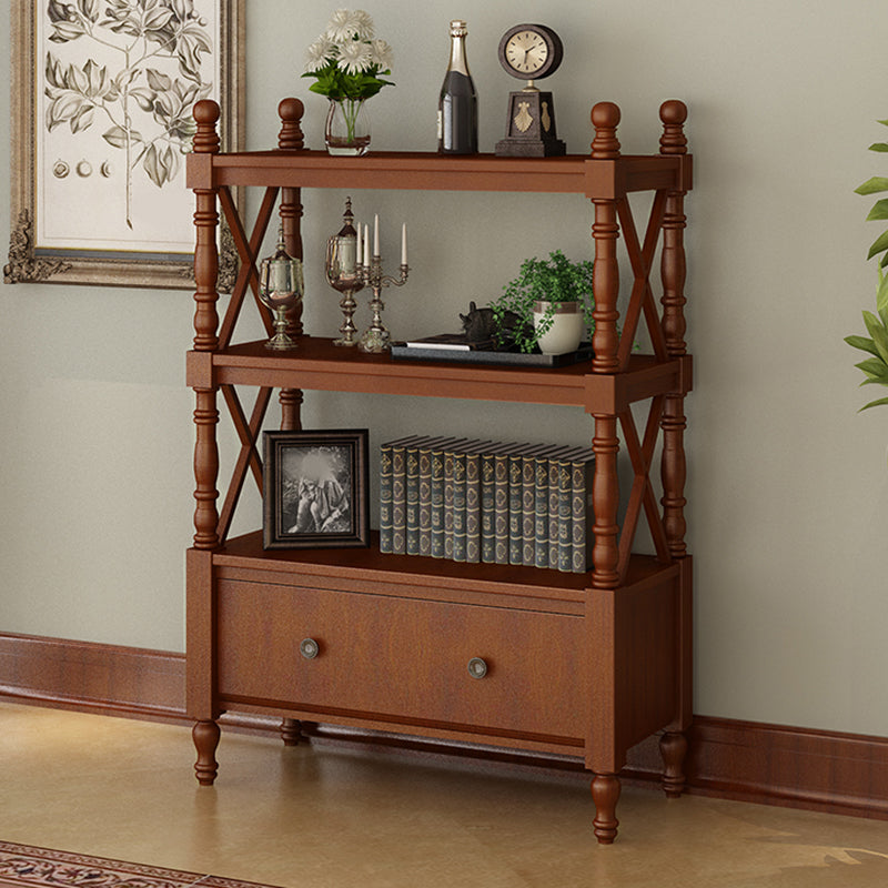 Eigentijdse houten boekenplank standaard gesloten back -boekenkast met 1 lade