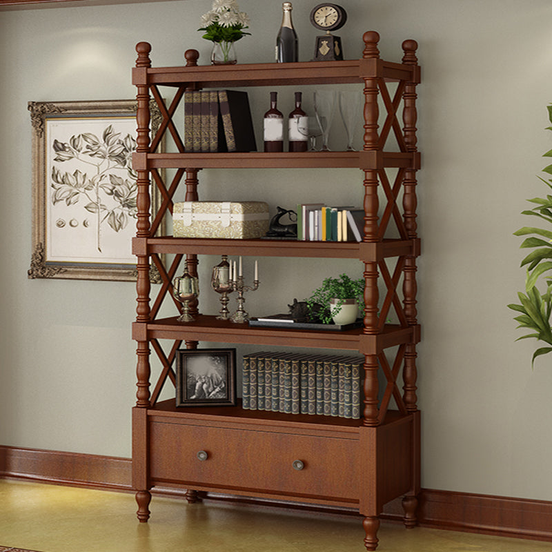 Eigentijdse houten boekenplank standaard gesloten back -boekenkast met 1 lade