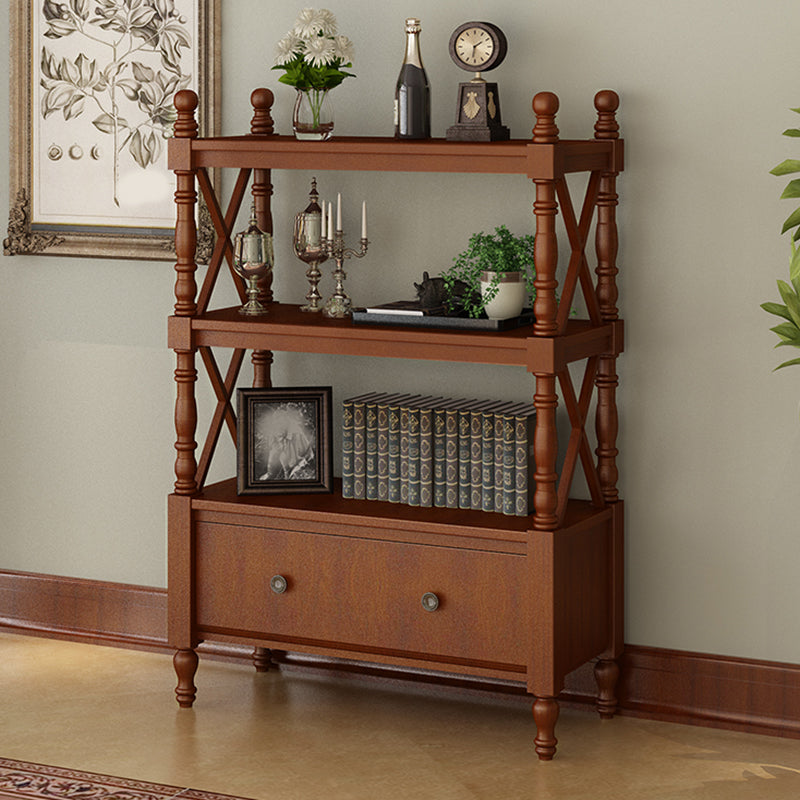 Eigentijdse houten boekenplank standaard gesloten back -boekenkast met 1 lade