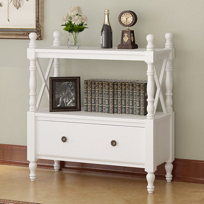 Eigentijdse houten boekenplank standaard gesloten back -boekenkast met 1 lade