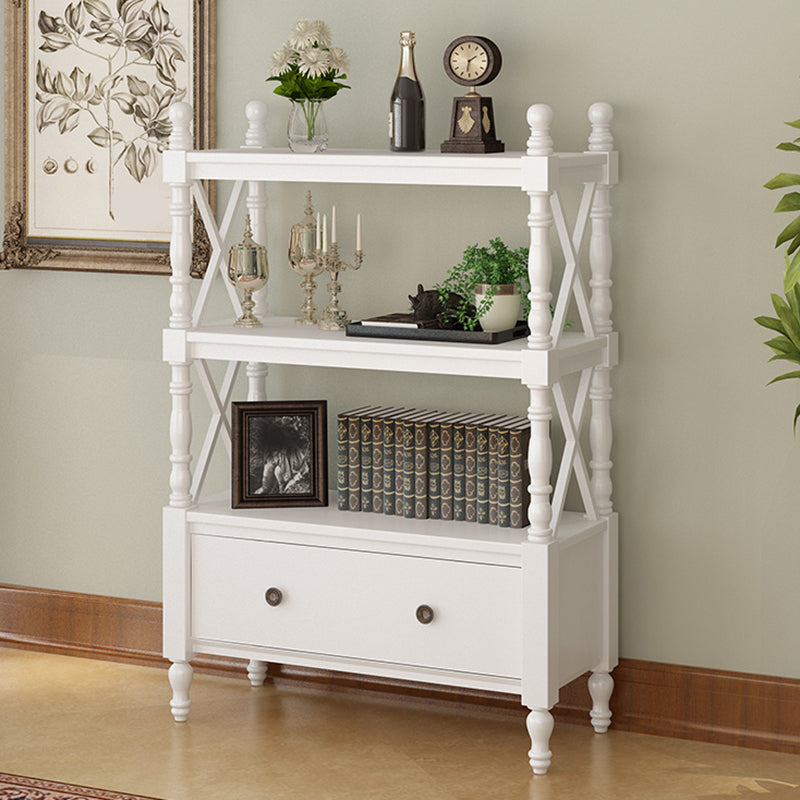 Eigentijdse houten boekenplank standaard gesloten back -boekenkast met 1 lade