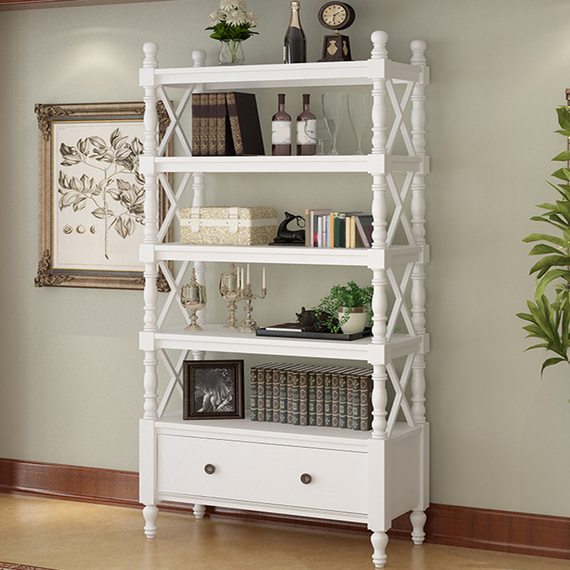 Eigentijdse houten boekenplank standaard gesloten back -boekenkast met 1 lade