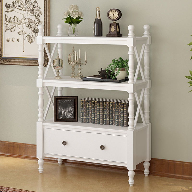 Eigentijdse houten boekenplank standaard gesloten back -boekenkast met 1 lade