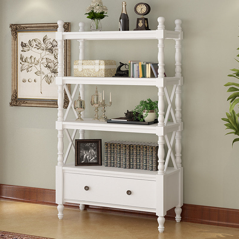 Eigentijdse houten boekenplank standaard gesloten back -boekenkast met 1 lade