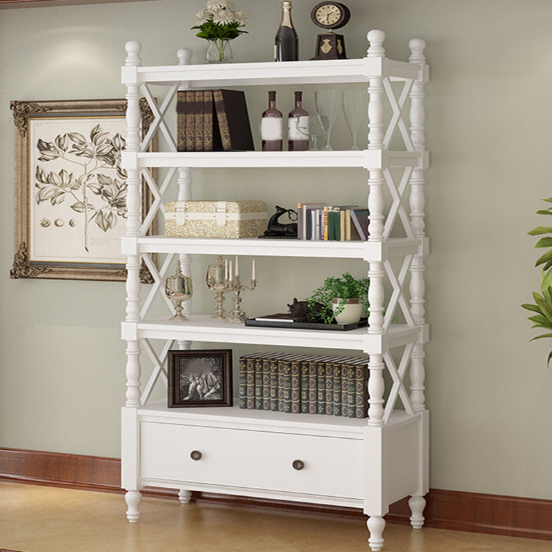 Eigentijdse houten boekenplank standaard gesloten back -boekenkast met 1 lade