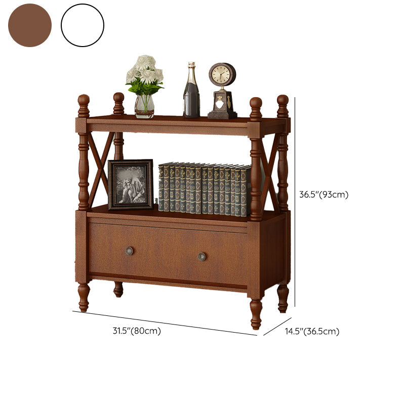 Eigentijdse houten boekenplank standaard gesloten back -boekenkast met 1 lade