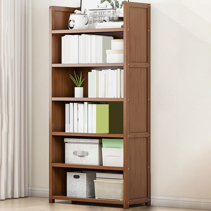 Contemporary Closed Back Bookcase Standard Engineered Wood Bookshelf
