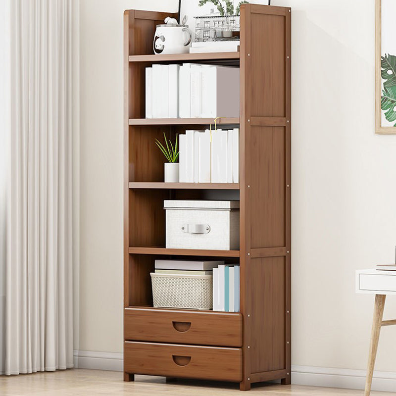 Contemporary Closed Back Bookcase Standard Engineered Wood Bookshelf