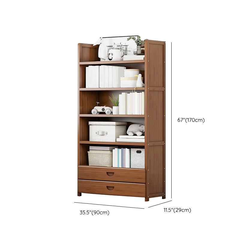 Contemporary Closed Back Bookcase Standard Engineered Wood Bookshelf