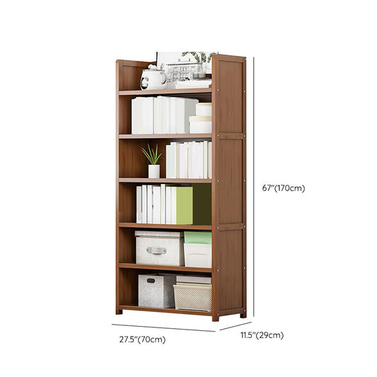Contemporary Closed Back Bookcase Standard Engineered Wood Bookshelf