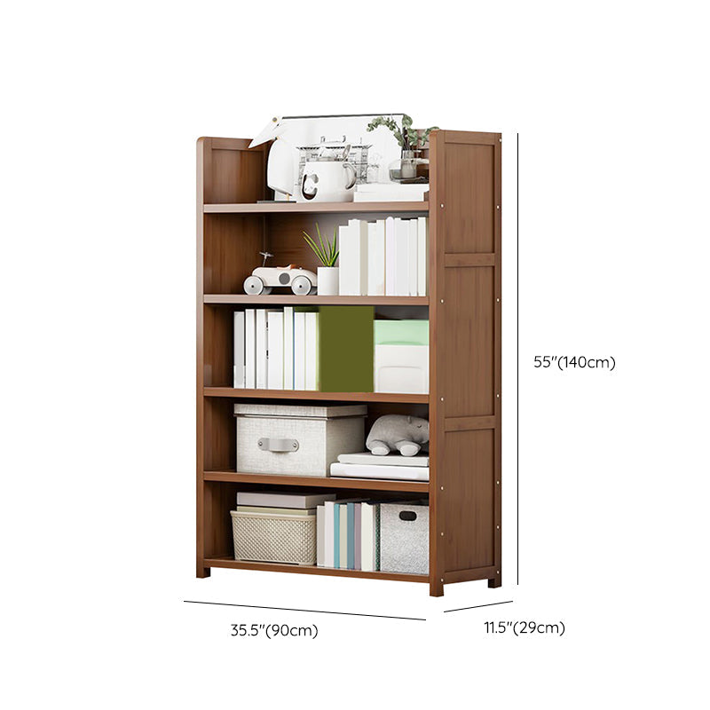 Contemporary Closed Back Bookcase Standard Engineered Wood Bookshelf