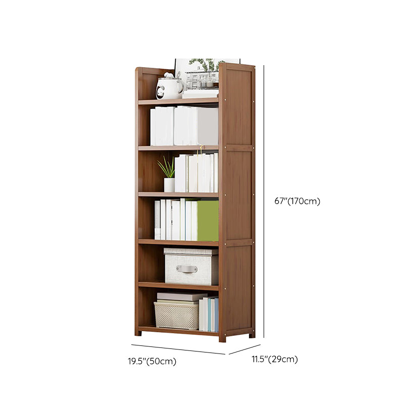 Contemporary Closed Back Bookcase Standard Engineered Wood Bookshelf