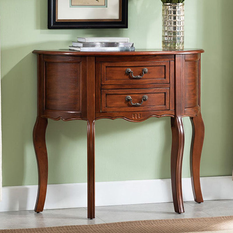 Wooden Console Table Mid Century Modern 14 Inch Wide Accent Table