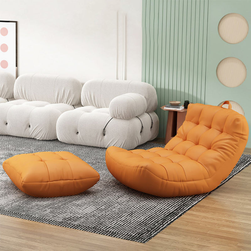 Skandinavische getuftete Single -Sofa 29,5 "W Faux Ledersofa mit Fußstütze