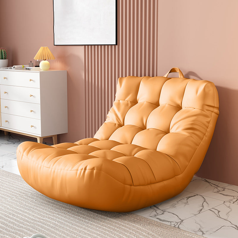 Skandinavische getuftete Single -Sofa 29,5 "W Faux Ledersofa mit Fußstütze