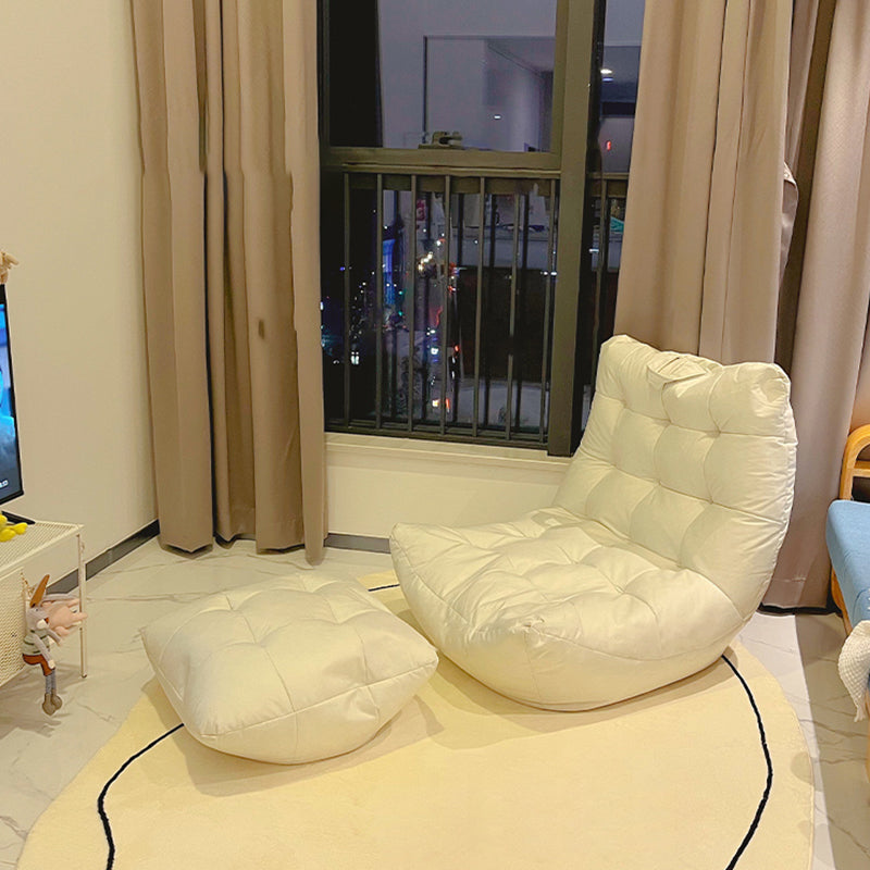 Skandinavische getuftete Single -Sofa 29,5 "W Faux Ledersofa mit Fußstütze