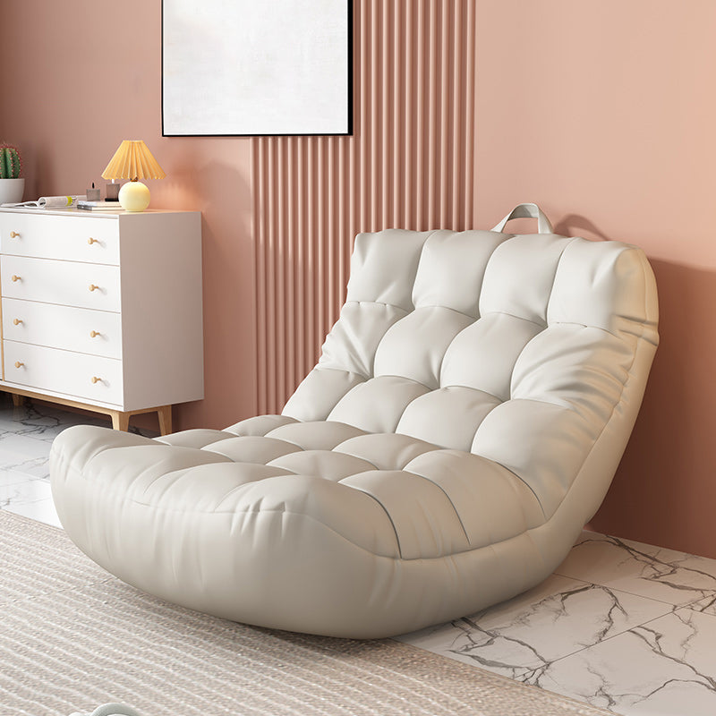 Skandinavische getuftete Single -Sofa 29,5 "W Faux Ledersofa mit Fußstütze