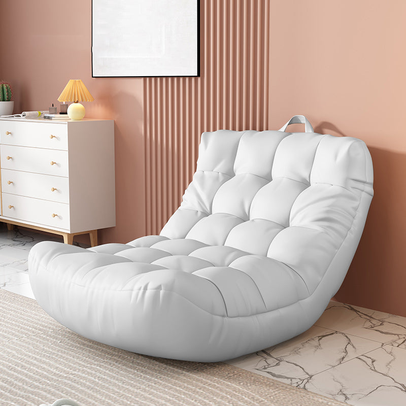 Skandinavische getuftete Single -Sofa 29,5 "W Faux Ledersofa mit Fußstütze