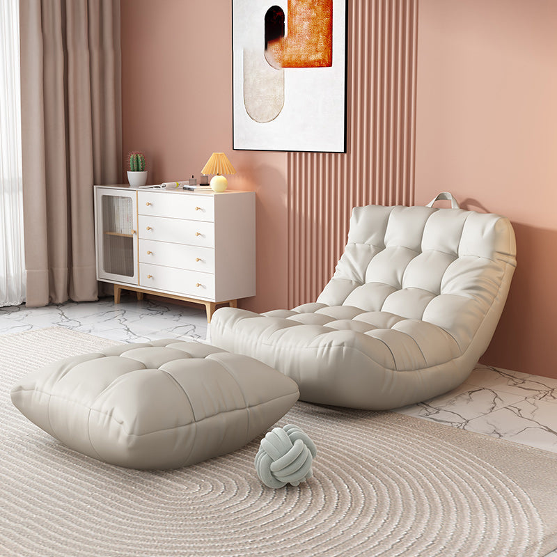 Skandinavische getuftete Single -Sofa 29,5 "W Faux Ledersofa mit Fußstütze