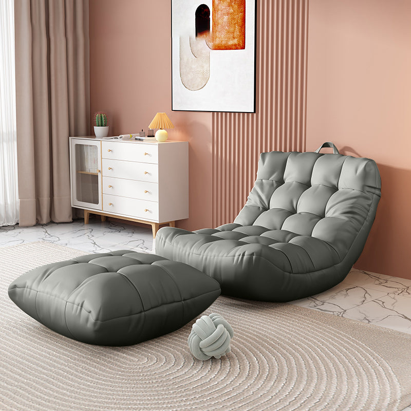 Skandinavische getuftete Single -Sofa 29,5 "W Faux Ledersofa mit Fußstütze