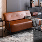 3-Seater Tufted PU Leather Sofa 57" Wide Metal Frame Seating