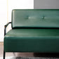 3-Seater Tufted PU Leather Sofa 57" Wide Metal Frame Seating