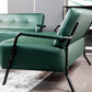 3-Seater Tufted PU Leather Sofa 57" Wide Metal Frame Seating