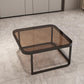Quadratischer Couchtisch mit Glasplatte, zusammensetzbarer Couchtisch für das Wohnzimmer