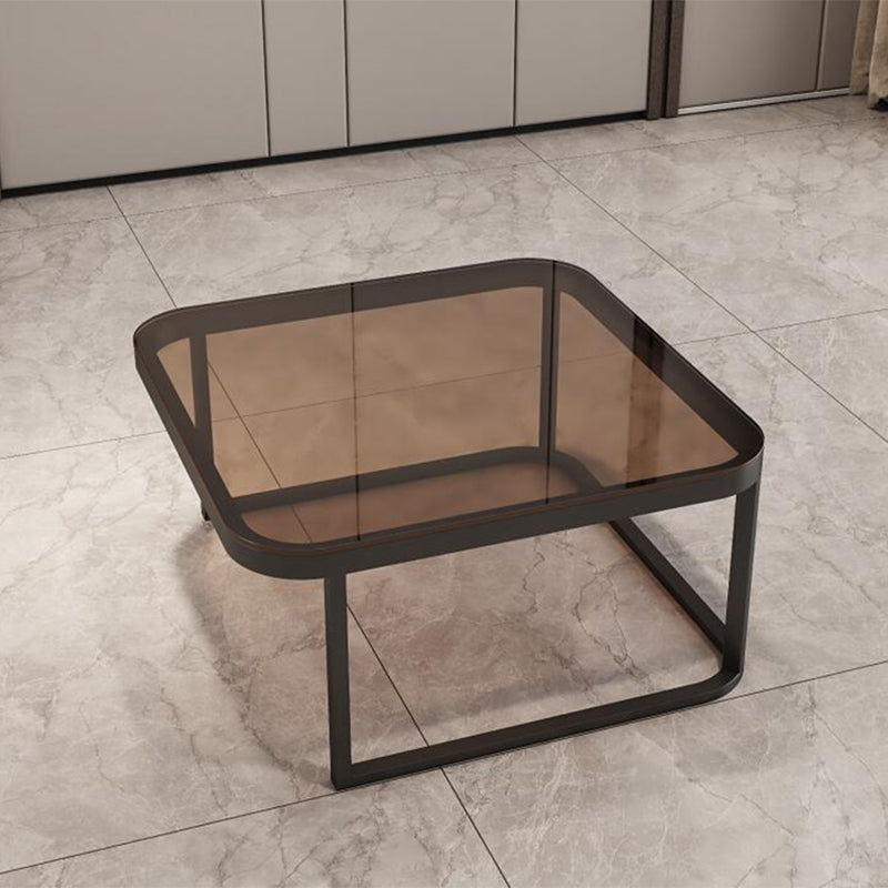 Quadratischer Couchtisch mit Glasplatte, zusammensetzbarer Couchtisch für das Wohnzimmer