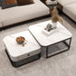 Quadratischer Couchtisch mit Glasplatte, zusammensetzbarer Couchtisch für das Wohnzimmer