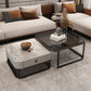 Quadratischer Couchtisch mit Glasplatte, zusammensetzbarer Couchtisch für das Wohnzimmer