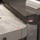 Quadratischer Couchtisch mit Glasplatte, zusammensetzbarer Couchtisch für das Wohnzimmer