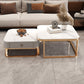 Quadratischer Couchtisch mit Glasplatte, zusammensetzbarer Couchtisch für das Wohnzimmer
