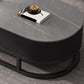 Oval Coffee Table Slate Nesting Coffee Table Set with Black Legs Clearhalo 'Coffee & Accent Tables' 'Coffee Tables' 'coffee_tables' 'furn' 'furn_coffee_tables' 'Furniture' 'Living Room Furniture' 7344983