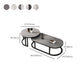 Oval Coffee Table Slate Nesting Coffee Table Set with Black Legs Clearhalo 'Coffee & Accent Tables' 'Coffee Tables' 'coffee_tables' 'furn' 'furn_coffee_tables' 'Furniture' 'Living Room Furniture' 7344992