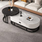 Slate Coffee Table Oval Nesting Coffee Table Set with Metal Legs