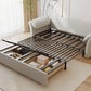 Scandinave White Futon and Mattress Arms Futon Sleeper Sanga avec rangement
