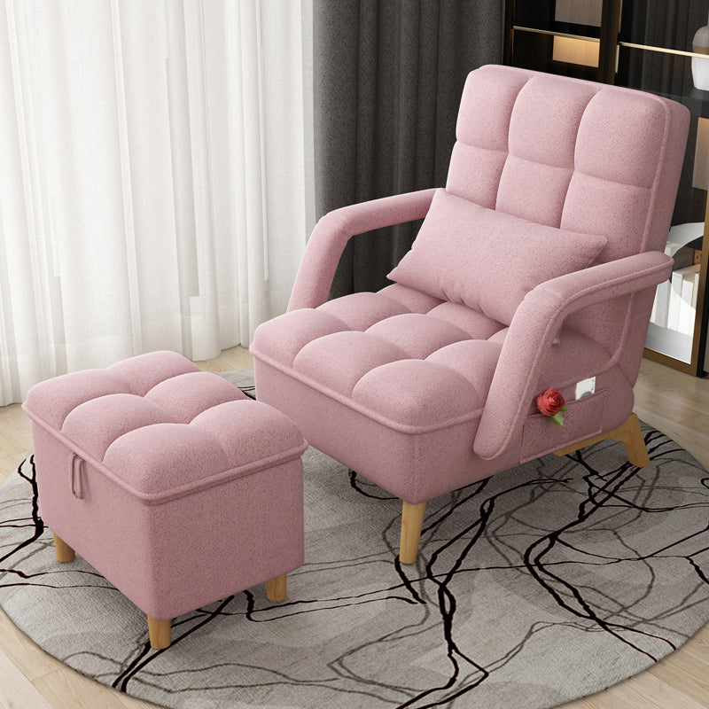 Sedia reclinabile regolabile da 22,8 "reclinabile in legno nordico con stoccaggio e poggiapiedi