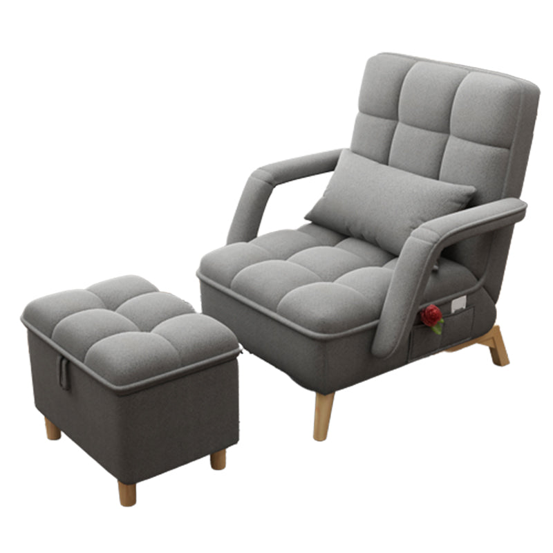 Sedia reclinabile regolabile da 22,8 "reclinabile in legno nordico con stoccaggio e poggiapiedi