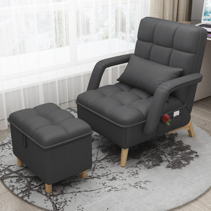 Sedia reclinabile regolabile da 22,8 "reclinabile in legno nordico con stoccaggio e poggiapiedi