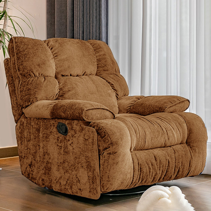 Contemporary Standard Recliner with Tufted Back in Microsuede/Chenille Brown Clearhalo 'Chairs & Seating' 'furn' 'furn_recliners' 'Furniture' 'Living Room Furniture' 'Recliners' 7345108
