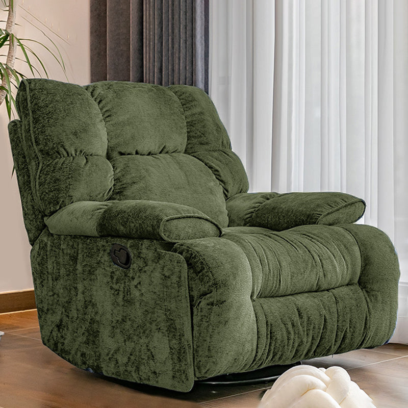 Contemporary Standard Recliner with Tufted Back in Microsuede/Chenille Dark Green Clearhalo 'Chairs & Seating' 'furn' 'furn_recliners' 'Furniture' 'Living Room Furniture' 'Recliners' 7345112