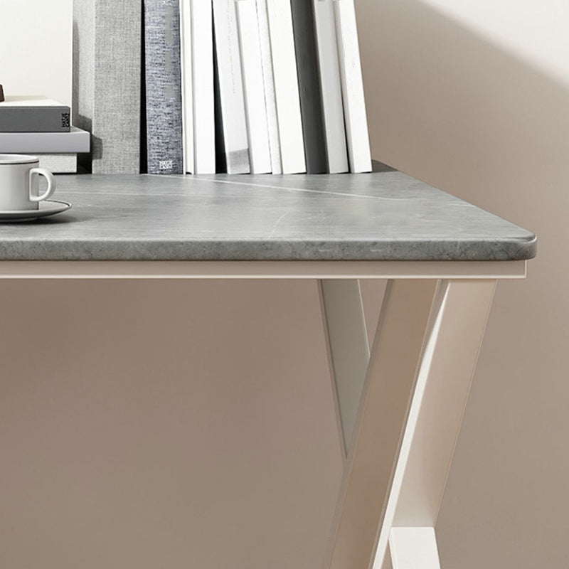 Rectangle Writing Desk Antique Finish Computer Desk with Metal Legs Clearhalo 'furn' 'furn_office_desk' 'Furniture' 'Office Desks' 'Office Furniture' 'office_desk' 7345123