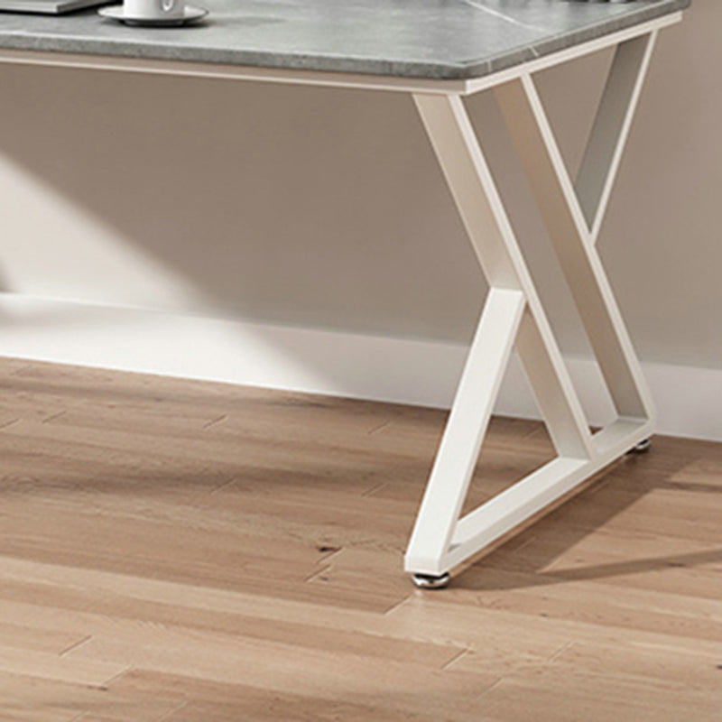 Rectangle Writing Desk Antique Finish Computer Desk with Metal Legs Clearhalo 'furn' 'furn_office_desk' 'Furniture' 'Office Desks' 'Office Furniture' 'office_desk' 7345124