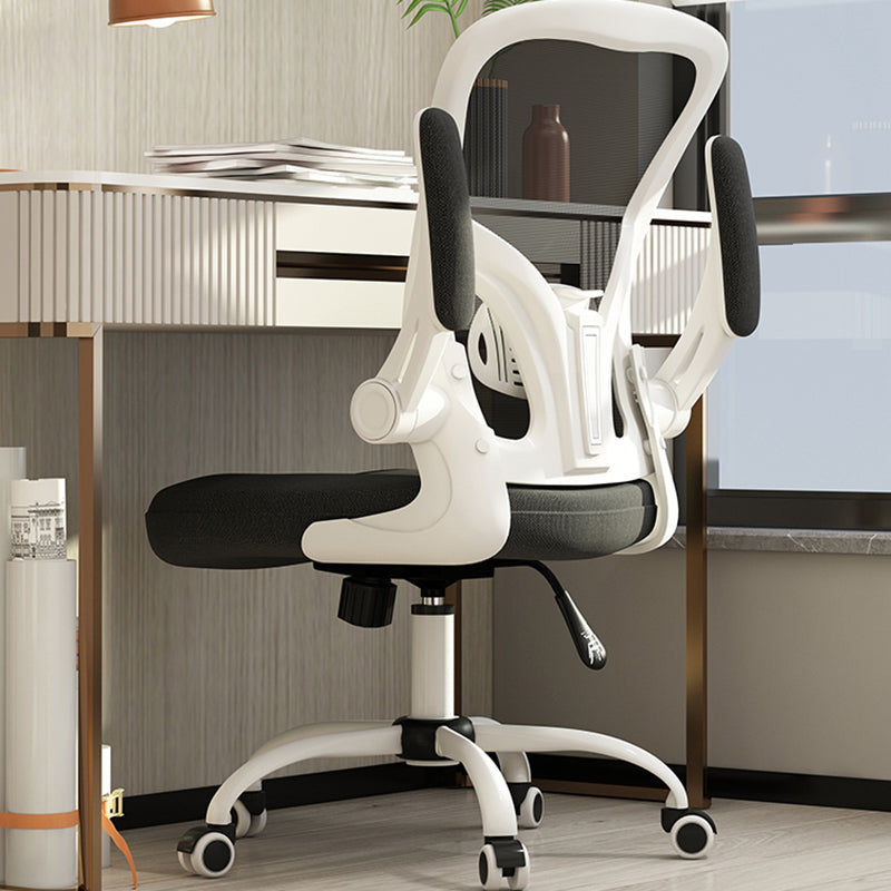 Removable Arms Chair Tilt Mechanism No Distressing Ergonomic Desk Chair with Wheels White-Black 1 Piece Without Headrest Clearhalo 'furn' 'furn_office_chair' 'Furniture' 'Office Chairs' 'Office Furniture' 'office_chair' 7345209