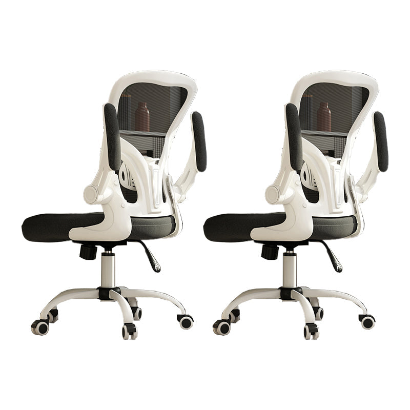 Removable Arms Chair Tilt Mechanism No Distressing Ergonomic Desk Chair with Wheels White-Black 2 Piece Set Without Headrest Clearhalo 'furn' 'furn_office_chair' 'Furniture' 'Office Chairs' 'Office Furniture' 'office_chair' 7345210